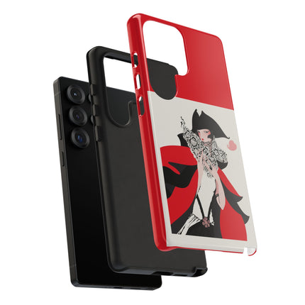 Crimson Masquerade Phone Case – Dramatic Grace & Bold Elegance