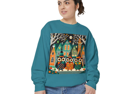 Night of the Trick-or-Treating Owlets Unisex Garment-Dyed Sweatshirt