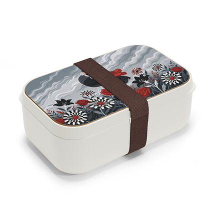 🌹☂️ The Lady In The Storm Bento Lunch Box – Art Deco Floral Drama