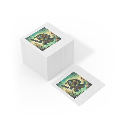 Swamp Tyrant White Coined Napkins