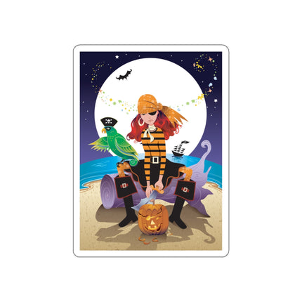 Moonlit Pirate Halloween Die-Cut Stickers (5 Sizes)