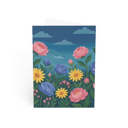 🌹🌼 The Lady Of The Enchanted Flower Garden Greeting Card – Art Deco Floral Elegance