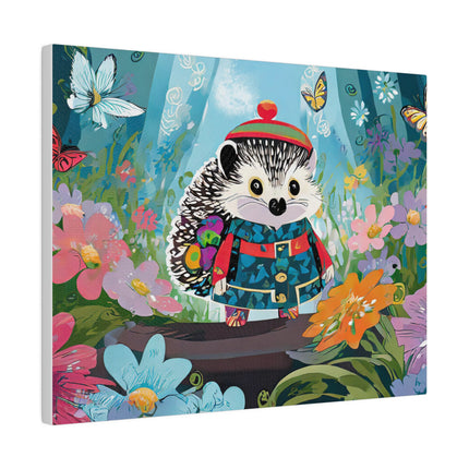 Cute Hedgehog Matte Canvas, Stretched, 0.75"