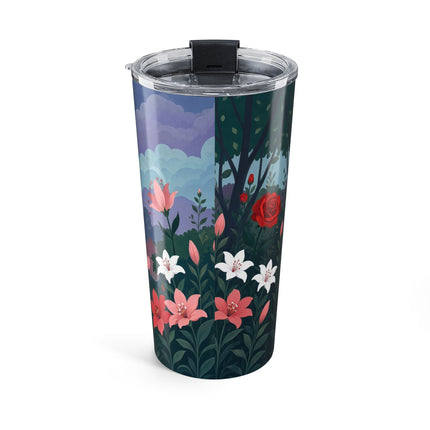 🌹💌 The Garden Of Blown Kisses Tumbler, 20oz – Art Deco Floral Romance
