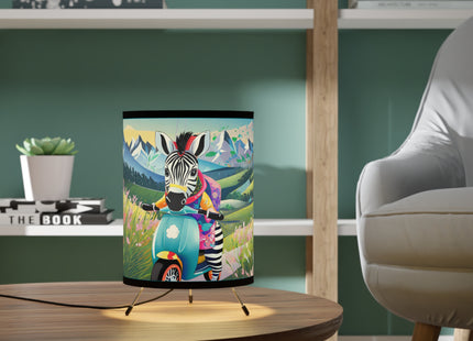 Stripes on Wheels Tripod Lamp