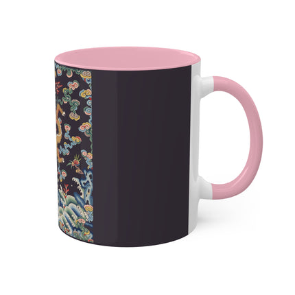Rank Badge with Dragon with Deer Hooves Colorful Mugs, 11oz