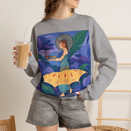 🦋🌿 The Butterfly Garden Offering Crewneck Sweatshirt – Art Deco Botanical Fantasy