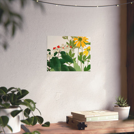 Clerodendrum & Rudbeckia by Tanigami Kônan Premium Matte Horizontal Posters
