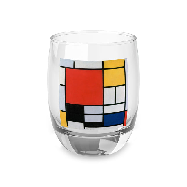 Composition with Red, Yellow, Blue, and Black by Piet Mondrian Whiskey Glass