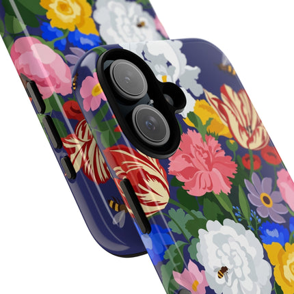 Midnight Floral Bouquet Phone Case – Vibrant Blooms & Enchanted Garden