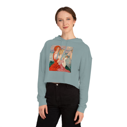 Sur la Route d'Anacapri by Gerda Wegener Women’s Cropped Hooded Sweatshirt