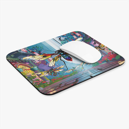 Neon Swarm Mouse Pad, Rectangle