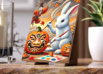 Halloween Rabbit’s Kabuki Jack-o’-Lanterns Ceramic Tile