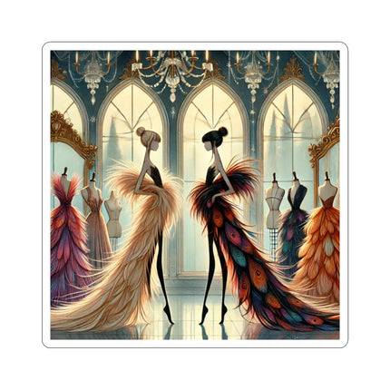 🧚👗 Couture & Wings Kiss-Cut Sticker – Fairy Fashion & Enchanted Glamour
