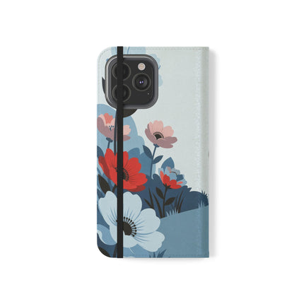 🌺🐕 The Lady Of The Flower Walk Flip Case – Art Deco Garden Stroll
