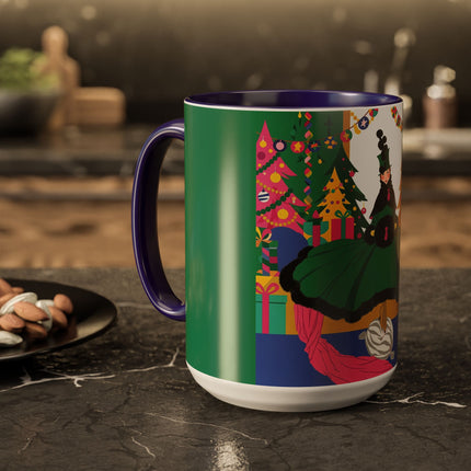🎄🎁 The Emerald Christmas Belle Colorful Mug – Colorful Holiday Fashion Fantasy