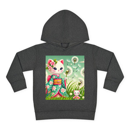 Geisha Kitten and the Dandelion Wish Toddler Pullover Fleece Hoodie