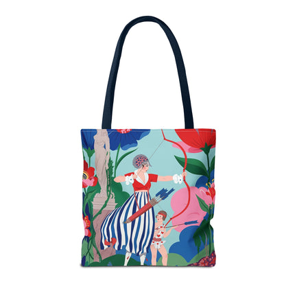🏹🌺 The Lady Of The Enchanted Garden Archery Tote Bag – Art Deco Floral Adventure