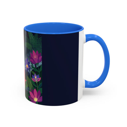 Moonlight Waltz Among The Blossoms Colorful Mugs – Art Deco Floral Enchantment