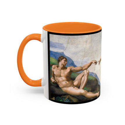 The Creation of Adam by Michelangelo Buonarroti Colorful Mugs (11oz, 15oz)