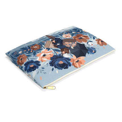 ☂️🌺 The Lady Of The Traveling Garden Accessory Pouch – Art Deco Floral Adventure