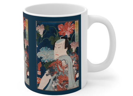 Modern Gallants with Morning Glories by Tsukioka Yoshitoshi Ceramic Mug 11oz