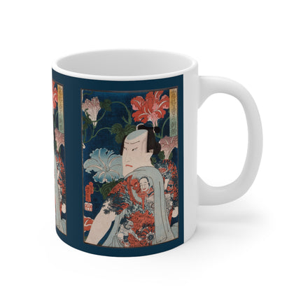 Modern Gallants with Morning Glories by Tsukioka Yoshitoshi Ceramic Mug 11oz