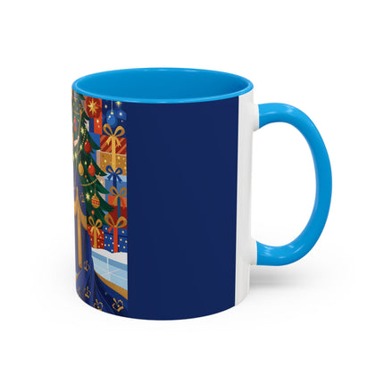 👑🎄 The Christmas Queen Of Golden Bells Colorful Mug – Art Deco Holiday Elegance