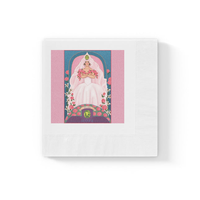 August & Peridot Zodiac White Coined Napkins