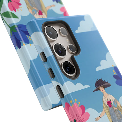 🌸🎩 The Lady Of The Grand Flower Garden Phone Case – Art Deco Fashion Illustration