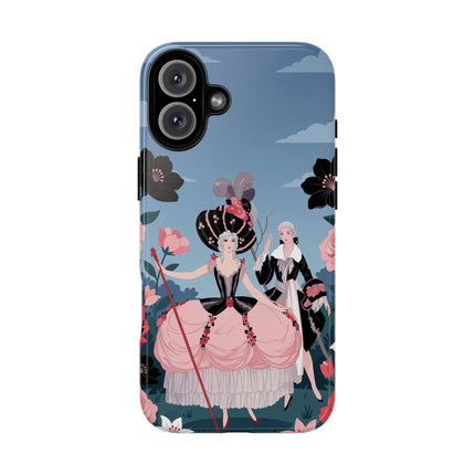 🌹🎭 The Rose Masquerade Promenade Phone Case – Art Deco Floral Elegance