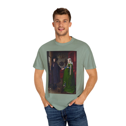 Arnolfini Portrait by Jan Van Eyck Unisex Garment-Dyed T-shirt