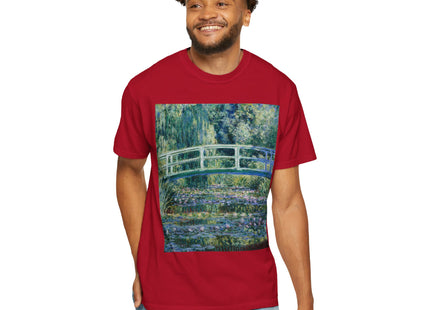 Water Lilies and Japanese Bridge by Claude Monet Unisex Garment-Dyed T-shirt