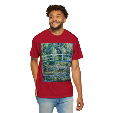 Water Lilies and Japanese Bridge by Claude Monet Unisex Garment-Dyed T-shirt