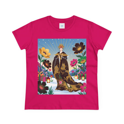 🌸✨ The Golden Garden Empress Cotton Tee – Asian-Inspired Floral Fantasy