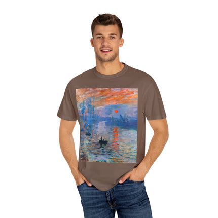 Sunrise by Claude Monet Unisex Garment-Dyed T-shirt