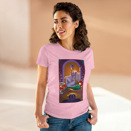 February & Amethyst (from the Gem Series) by Sofia Chiostri Women's Midweight Cotton Tee