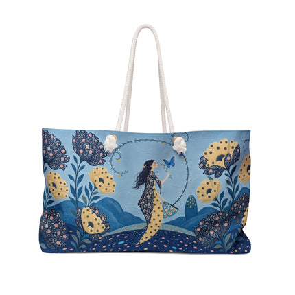 🌼🦋 The Enchanted Butterfly Garden Promenade Weekender Bag – Art Deco Floral Whimsy