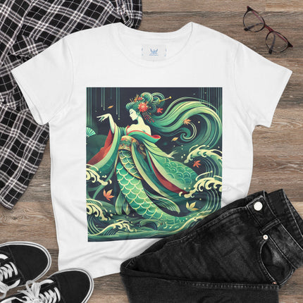 Mermaid Queen Rising from the Deep Cotton Tee