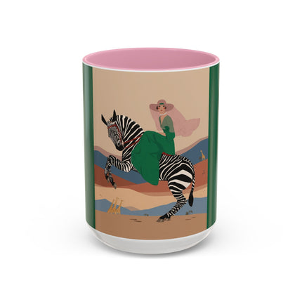 Zebra Rider Colorful Mugs – Safari Chic & Art Deco Adventure