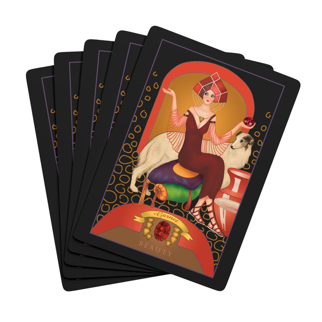 January & Garnet (from the Gem Series) by Sofia Chiostri Playing Cards