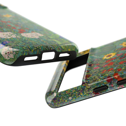 Farm Garden with Sunflowers by Gustav Klimt Phone Cases