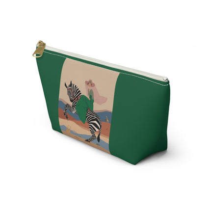 Zebra Rider Cosmetic Bag – Safari Chic & Art Deco Elegance