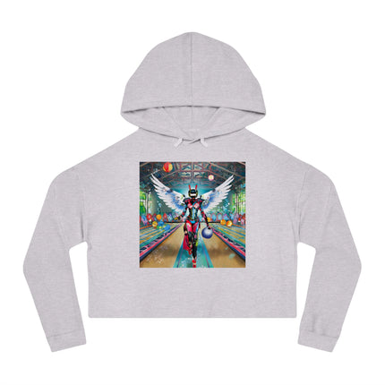 Samurai Robot Angels Cropped Hooded Sweatshirt