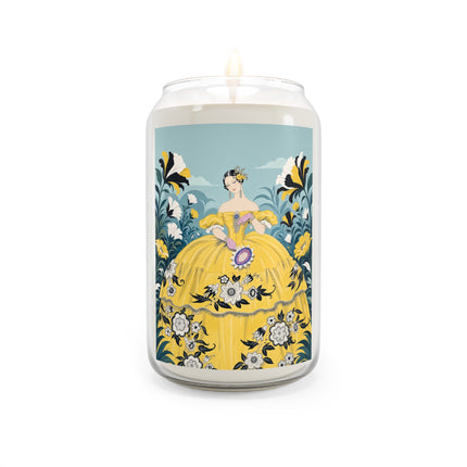 🌼🖤 The Lady Of The Golden Blossom Garden Scented Soy Candle – Art Deco Floral Elegance