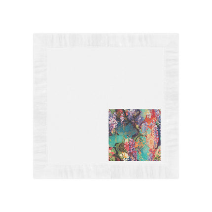 Golden Wisteria Symphony White Coined Napkins