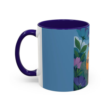 The Lady And The Sea Breeze Colorful Mugs – Art Deco Coastal Serenity
