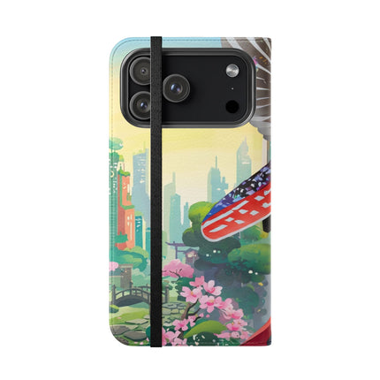 🦉⚔️ Cyberpunk Samurai Owl Flip Case – Neon Wisdom & Warrior Honor