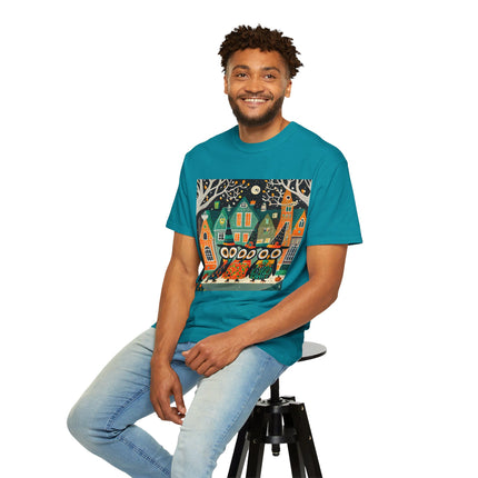 Night of the Trick-or-Treating Owlets Unisex Garment-Dyed T-shirt