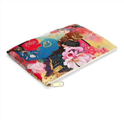 Ethereal Irises Accessory Pouch – Klimt-Inspired Art Nouveau Floral Design